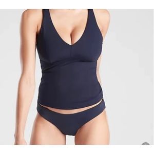 Athleta plunge tankini dress blue small D/DD new